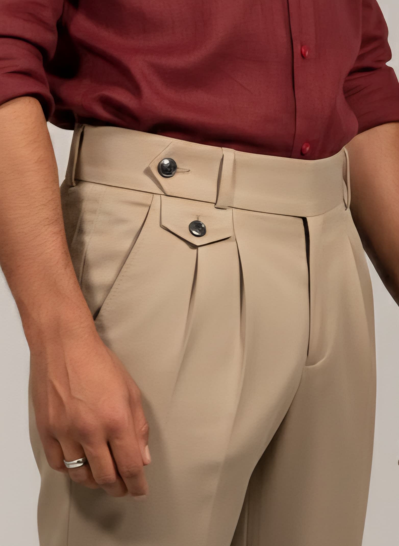 Crimson Red Statement Pant pose 1