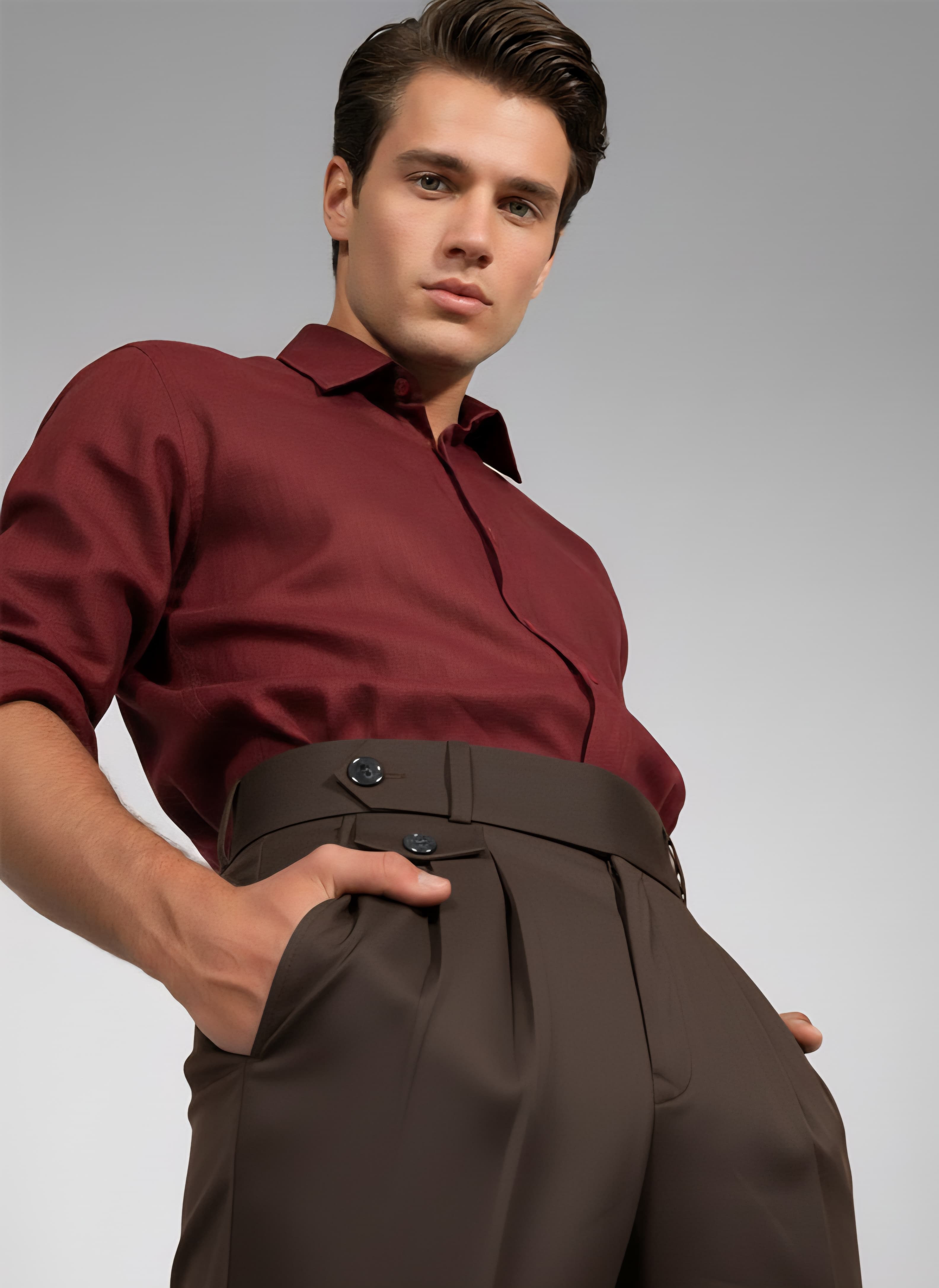 Crimson Red Statement Pant pose 2