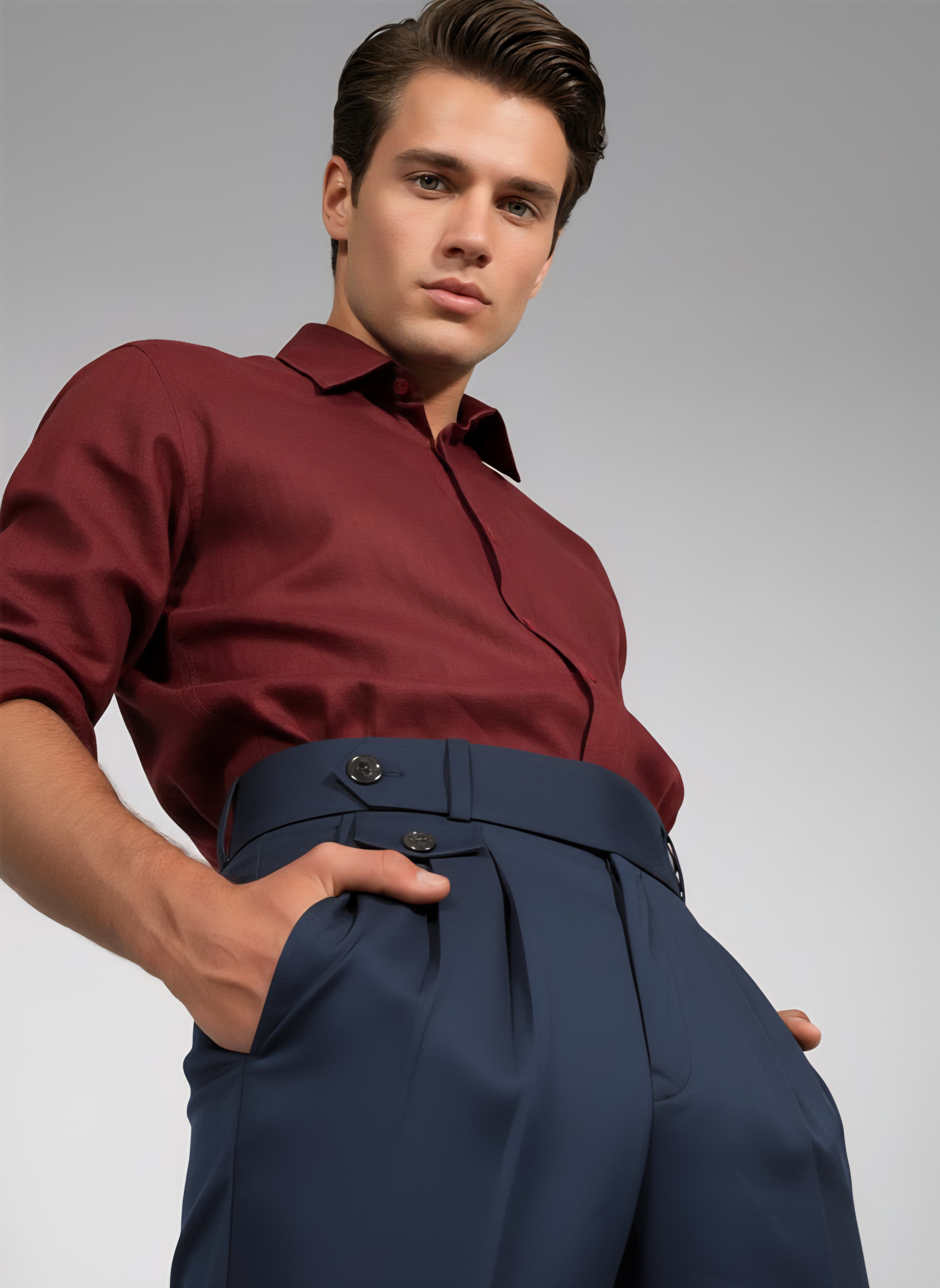 Crimson Red Statement Pant pose 3