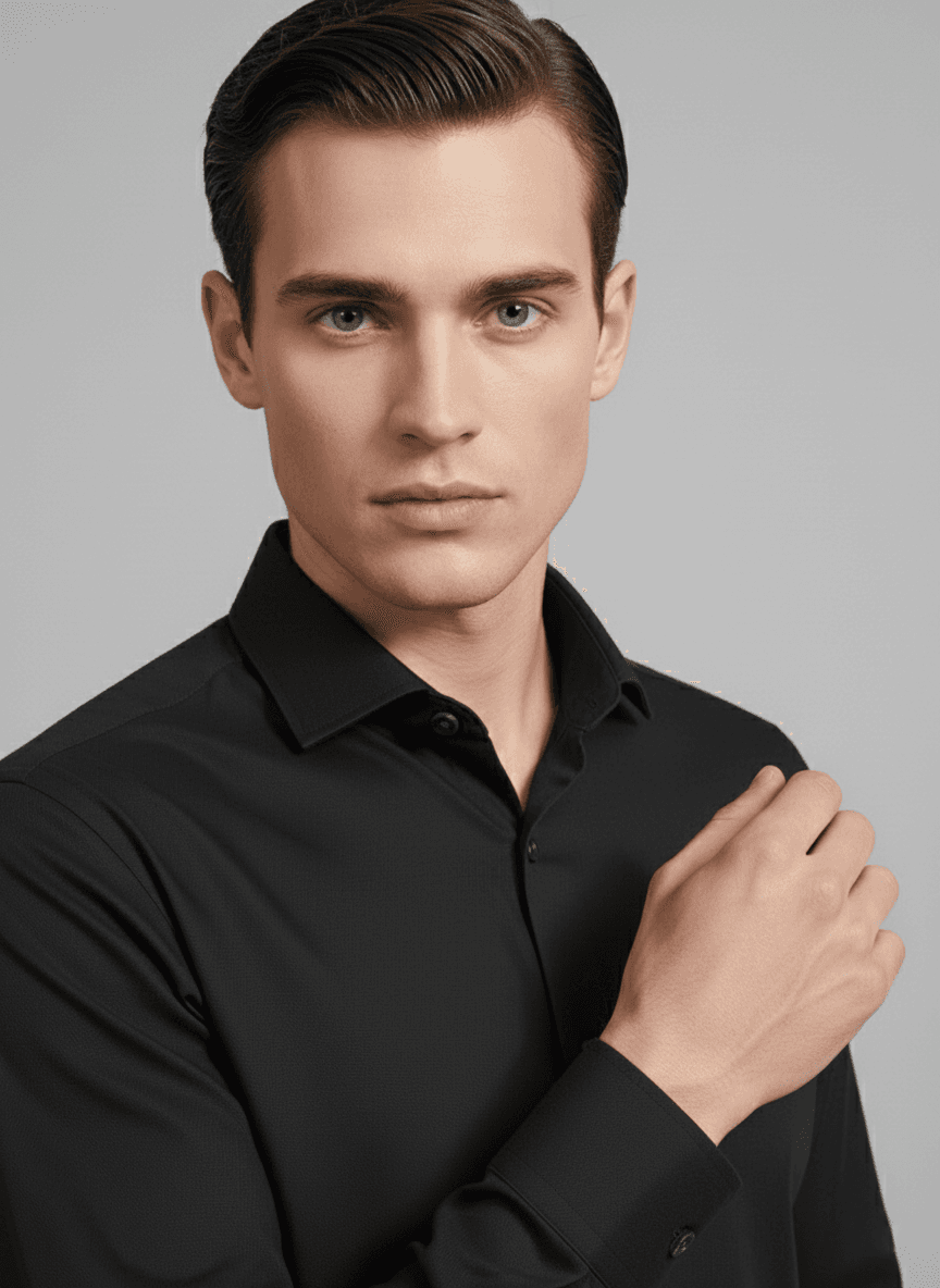Black Satin Party Shirt